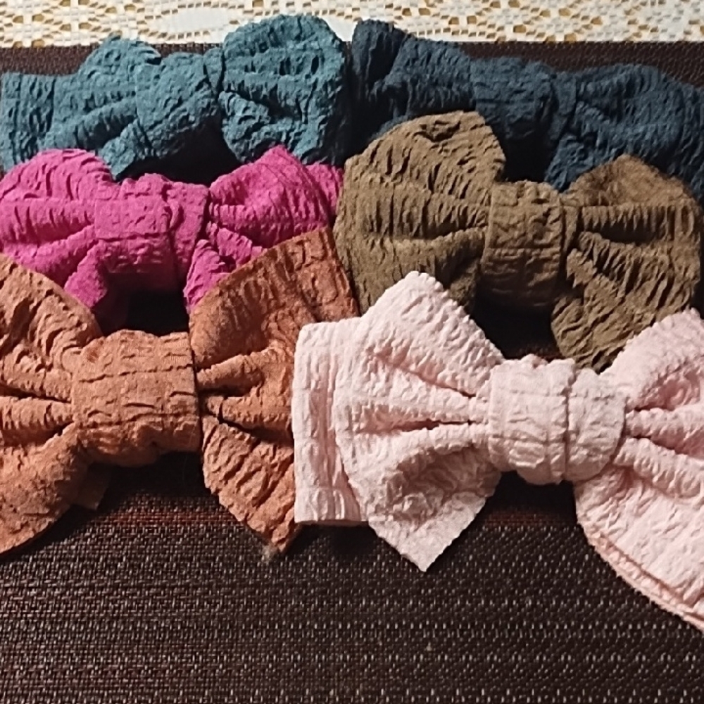 No Boundaries Hair Bows Set Teal Magenta Taupe